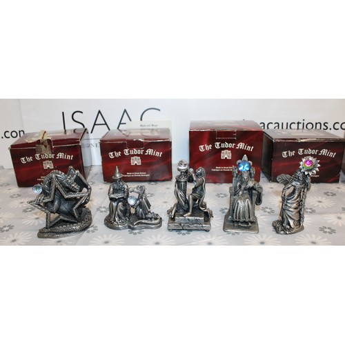 185 - 5 x Boxed Myth And Magic Collectables Figurines By The Tudor Mint Inc:  The Dragon Of The Stars/Rune... 