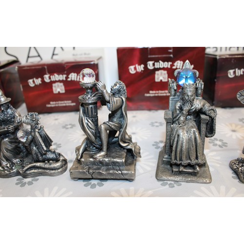 185 - 5 x Boxed Myth And Magic Collectables Figurines By The Tudor Mint Inc:  The Dragon Of The Stars/Rune... 