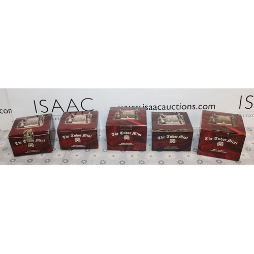 185 - 5 x Boxed Myth And Magic Collectables Figurines By The Tudor Mint Inc:  The Dragon Of The Stars/Rune... 