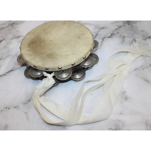 186 - A Collectable Boxed Salvation Army Bonnet And A Tambourine In A Case As Shown