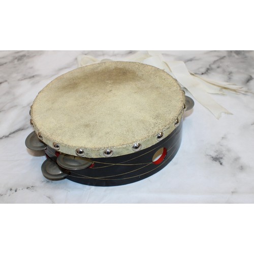 186 - A Collectable Boxed Salvation Army Bonnet And A Tambourine In A Case As Shown