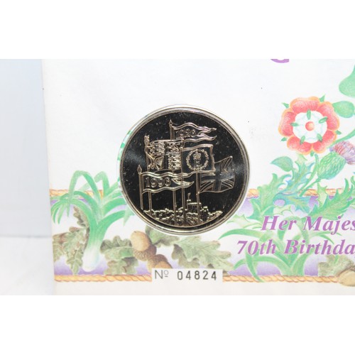 561 - A Selection Of Collectable Commemorative Coins Etc Inc: Her Majesty Queen Elizabeth 11 70th Birthday... 