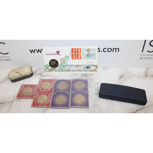 561 - A Selection Of Collectable Commemorative Coins Etc Inc: Her Majesty Queen Elizabeth 11 70th Birthday... 