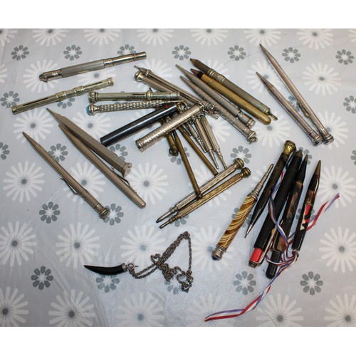 195 - A Boxed Recorder And A Selection of Vintage Writing Instruments All As Found- Untested And A Stamped... 