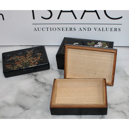 200 - Three Collectable Jewellery Boxes/Boxes Inc Decorative Plastic Lacquer-Style Travel Jewellery Box Ma... 