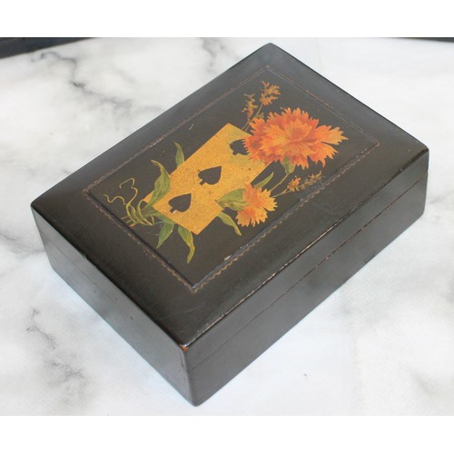 200 - Three Collectable Jewellery Boxes/Boxes Inc Decorative Plastic Lacquer-Style Travel Jewellery Box Ma... 