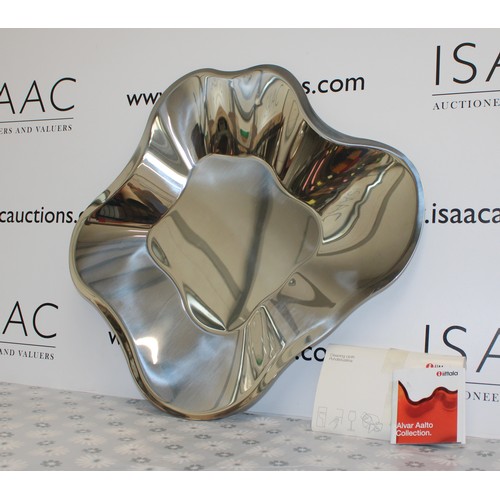 202 - A Polished Stainless Steel Bowl From The Iittala Alvar Aalto Collection Inspired By The Iconic Finni... 