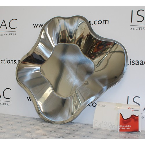 202 - A Polished Stainless Steel Bowl From The Iittala Alvar Aalto Collection Inspired By The Iconic Finni... 