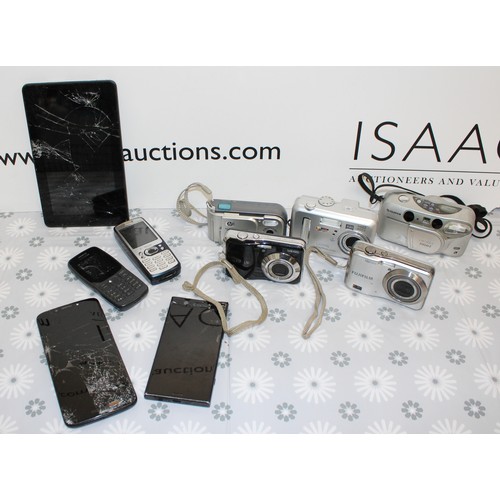 208 - Selection Of Cameras/Mobile Phones Etc All As Found Untested