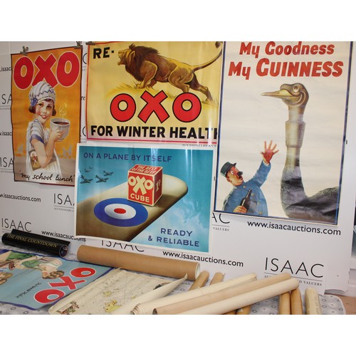 211 - Selection Of Posters As Found Inc- Maps/OXO/GUINNESS/HARRY POTTER/Royalty Etc Not All On Show Some I... 