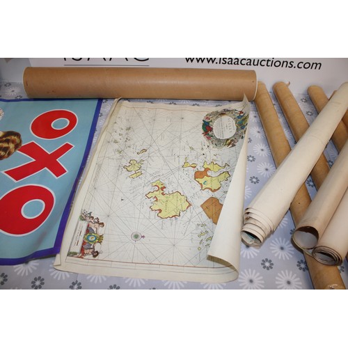 211 - Selection Of Posters As Found Inc- Maps/OXO/GUINNESS/HARRY POTTER/Royalty Etc Not All On Show Some I... 
