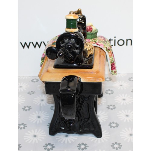 216 - Collectable Large Old Country Roses Royal Albert CARDEW DESIGN Sewing Machine Teapot Limited Edition... 