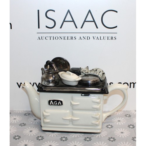 219 - COLLECTABLE LARGE AGA STYLE TEAPOT WITH SLEEPY CAT 30CM X 19.5CM
THE TEAPOTTERY
COLLECTION ONLY