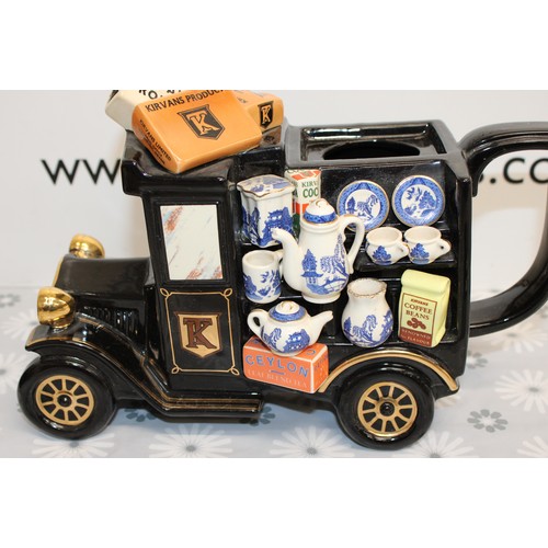 222 - COLLECTABLE PAUL CARDEW BLUE LARGE TEA VAN TEAPOT 28CM X 18CM 
COLLECTION ONLY