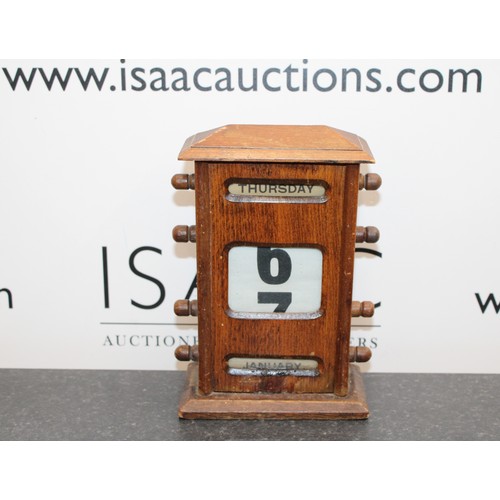 229 - Antique English Perpetual Desk Calendar AF Height-19.5cm