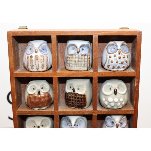 232 - Vintage Set Of 12 Ceramic Owls In A Display Case AF Case 19.5xm x15cm
COLLECTION ONLY