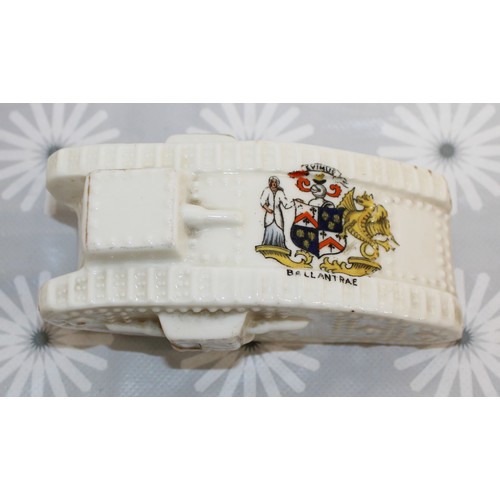 233 - ARCADIAN CHINA CRESTED WARE WWI MARK IV TANK