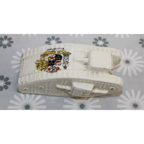 233 - ARCADIAN CHINA CRESTED WARE WWI MARK IV TANK