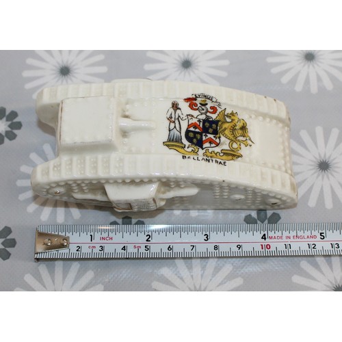 233 - ARCADIAN CHINA CRESTED WARE WWI MARK IV TANK