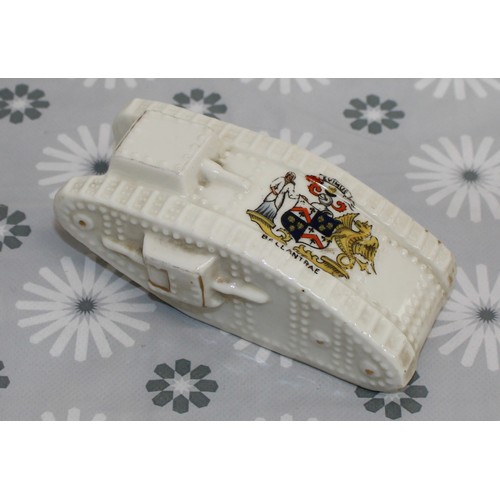 233 - ARCADIAN CHINA CRESTED WARE WWI MARK IV TANK