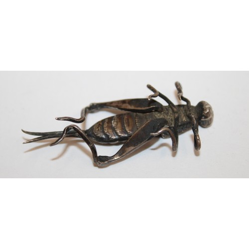238 - A Collectable Vintage Metal Grasshopper Figurine As Found