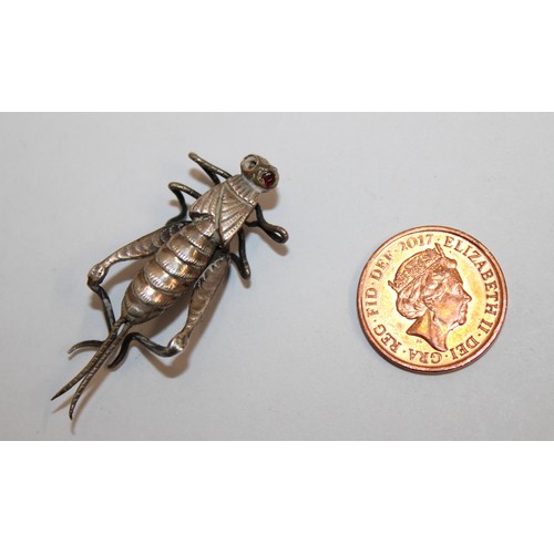 238 - A Collectable Vintage Metal Grasshopper Figurine As Found