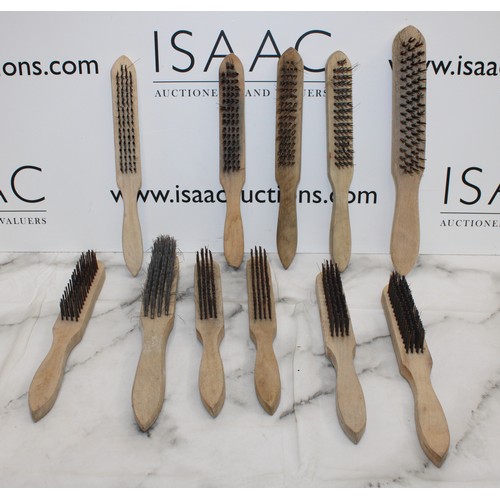 4 - Job Lot Of 11 Steel Wire Brushes AS NEW  As Found