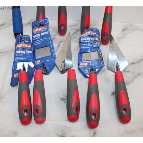 6 - Job Lot Of 10 Pointing Trowels Including Draper And Faithful AS NEW As Found COLLECTION ONLY FROM BR... 