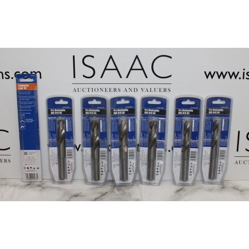 9 - Job Lot Of 7 Faithful Pro Blacksmiths HSS Drill Bit Designed For Heavy Duty Drilling Sizes 10/14/18 ... 