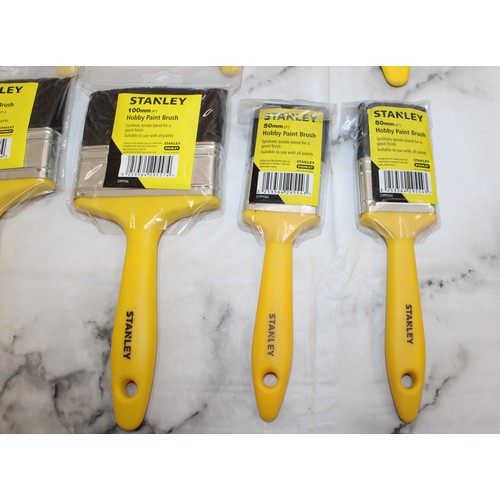 10 - Job Lot Of 12 Stanley 100mm/50mm Hobby Paint Brush AS NEW  As Found