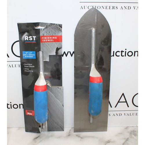 12 - Job Lot Of RST Finishing/Flooring Trowels, Stainless Steel Blade AS NEW As Found