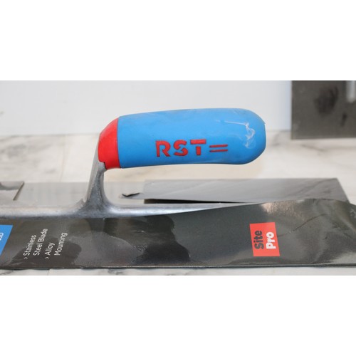 12 - Job Lot Of RST Finishing/Flooring Trowels, Stainless Steel Blade AS NEW As Found
