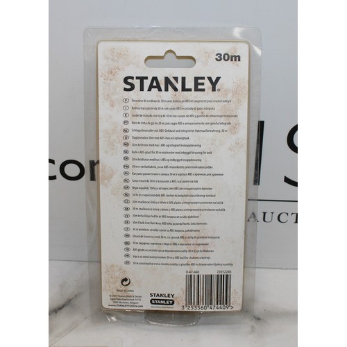 13 - Job Lot Of Stanley 30m Chalk Line With ABS Body On Board Hook Storage AS NEW As Found
