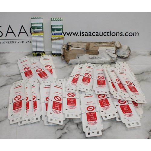 16 - Job Lot Of Laddertag Safety Inspection Tags And Holders AS NEW As Found