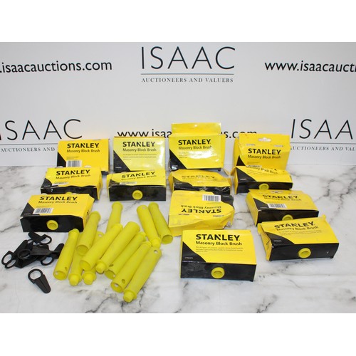 20 - Job Lot Of Stanley Masonry Block Brushes, Handles, Hooks AS NEW As Found