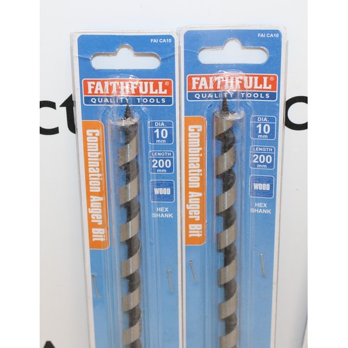 41 - Job Lot Of 13 Faithfull Combination Auger Bit 10mm AS NEW AF