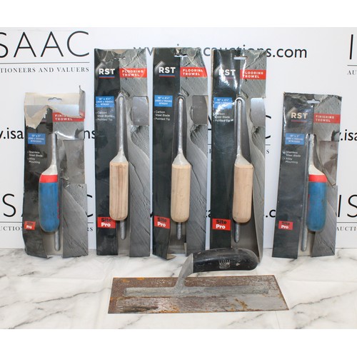 43 - Job Lot Of Finishing Trowels Stainless Steel Blade And Flooring Trowel Carbon Steel Etc As Found AS ... 