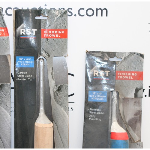 43 - Job Lot Of Finishing Trowels Stainless Steel Blade And Flooring Trowel Carbon Steel Etc As Found AS ... 