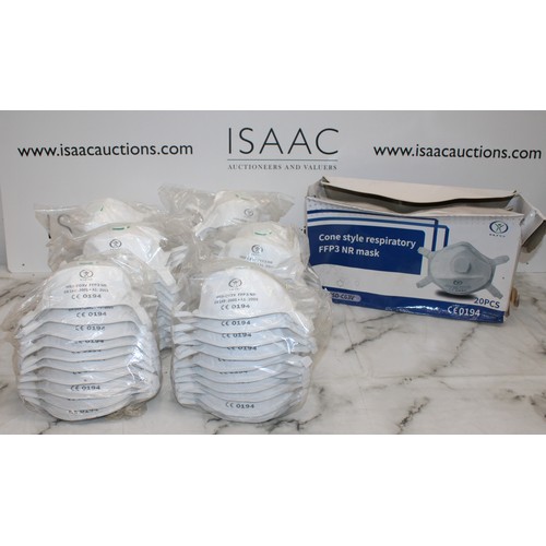 46 - Job Lot Of Approximately 60 Cone Style Respiratory FFP3 NR Mask AF