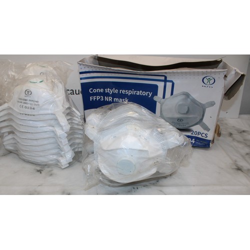 46 - Job Lot Of Approximately 60 Cone Style Respiratory FFP3 NR Mask AF