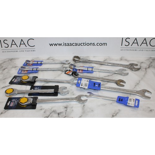 50 - Job Lot Of Different Sized Spanners And Spanner/Rachets AS NEW AF COLLECTION ONLY FROM BRAINTREE ESS... 