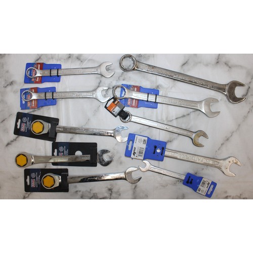 50 - Job Lot Of Different Sized Spanners And Spanner/Rachets AS NEW AF COLLECTION ONLY FROM BRAINTREE ESS... 