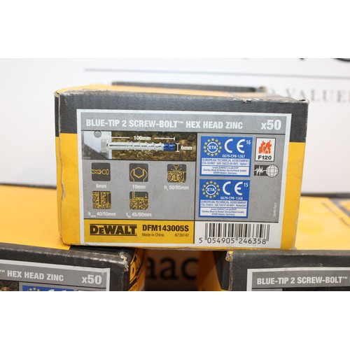 55 - Job Lot 8 x DEWALT Boxes of BLUE-TIP 2 Screw -Bolt Hex Head Zinc AS NEW AS FOUND COLLECTION ONLY FRO... 