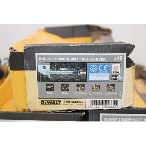 58 - Job Lot 4 x DEWALT Boxes Of BLUE-TIP 2 Screw -Bolt Hex Head Zinc And 10 Loose AS NEW AS FOUND COLLEC... 