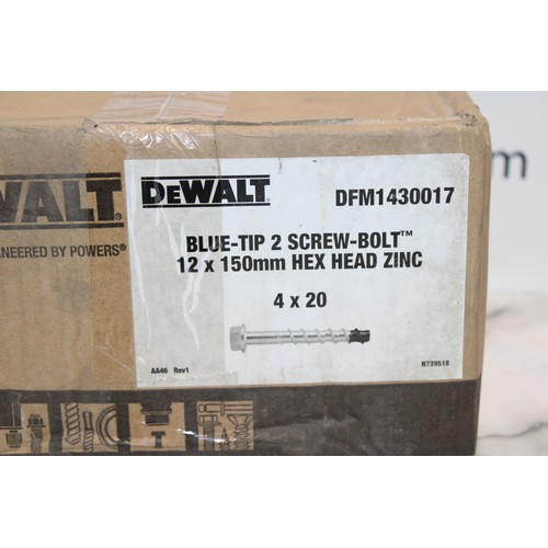 68 - Job Lot Un-Opened Box Of DEWALT BLUE-TIP 2 Screw-Bolt Hex Head Zinc AS NEW As Found COLLECTION ONLY ... 