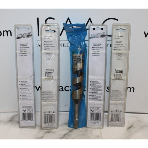72 - Job Lot 5 x SILVERLINE Auger Bits Various Sizes AS NEW As Found
