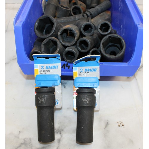 73 - Job Lot Of Various Sized Deep Impact Sockets AS NEW As Found COLLECTION ONLY FROM BRAINTREE ESSEX CM... 