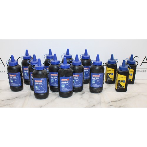 74 - Job Lot 14 x Faithfull And Stanley Chalk Refill Bottles AS NEW As Found
