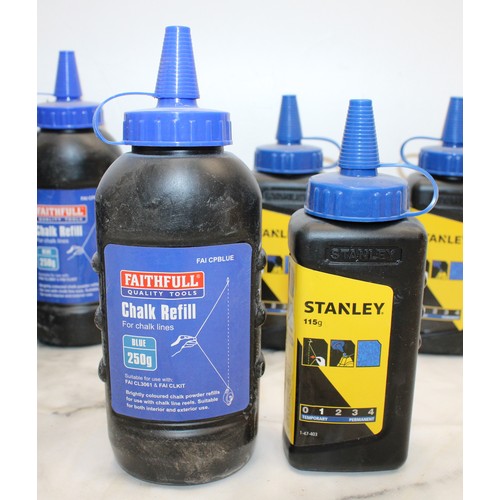 74 - Job Lot 14 x Faithfull And Stanley Chalk Refill Bottles AS NEW As Found