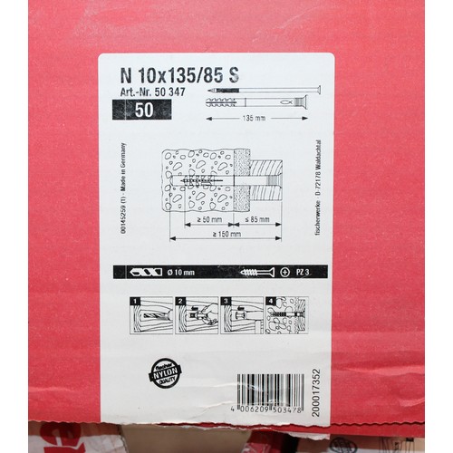 93 - Job Lot 3 x Fischer Boxes Of 135mm N-S Nylon Hammerfix Screws And Plugs AS NEW As Found
 COLLECTION ... 